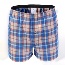 100% Cotton Men Boxers Underwear Mens Plaid Striped Loose Trunks Woven Homme Panties Boxer with Elastic Waistband Shorts