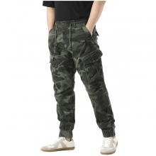 Camo Cargo Pants for Men 6 Pockets Elastic Waist Bottom Zipper Cotton Sweat Track Casual Sport Outdoor Men Pants