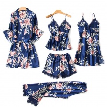 Top Quality Luxury Silk lace design Sleepwear Pajamas night dress for women
