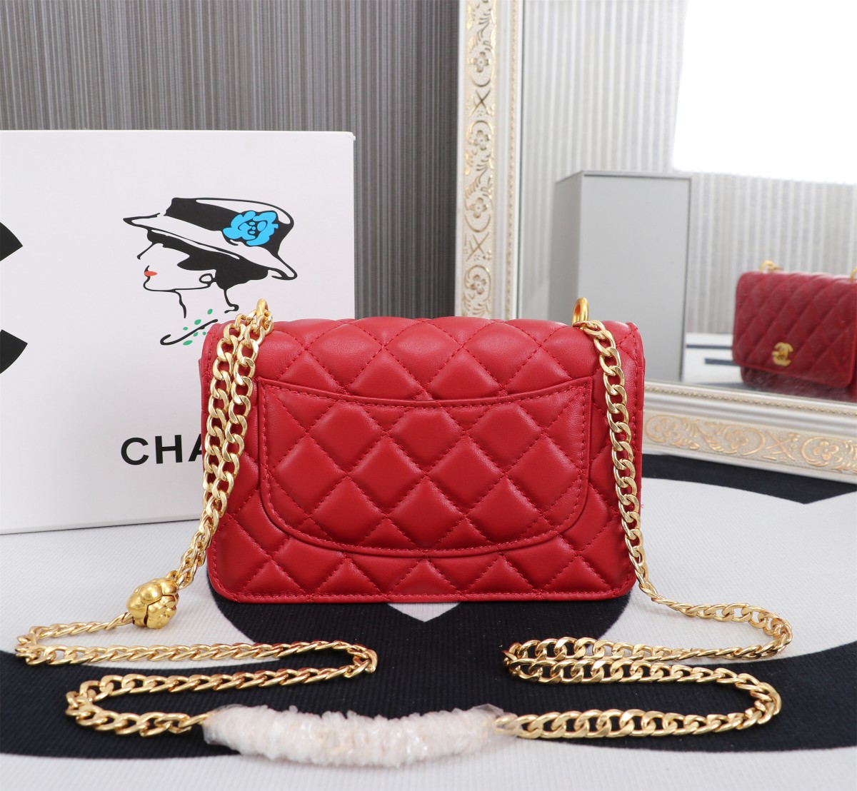 Latest Channel Chain Mini Flip Designer Bag Sheepskin Gold Metal Buttons Multi-Color Ladies Crossbody Bag