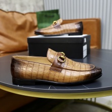 Gucci Crocodile Loafers Shoes for Men