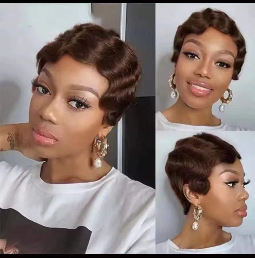 Short Wave Pixie Cut Human Hair Wig –  Vintage Style HD Lace Natural Look 